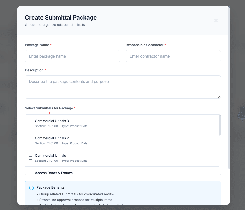 Submittal Packages